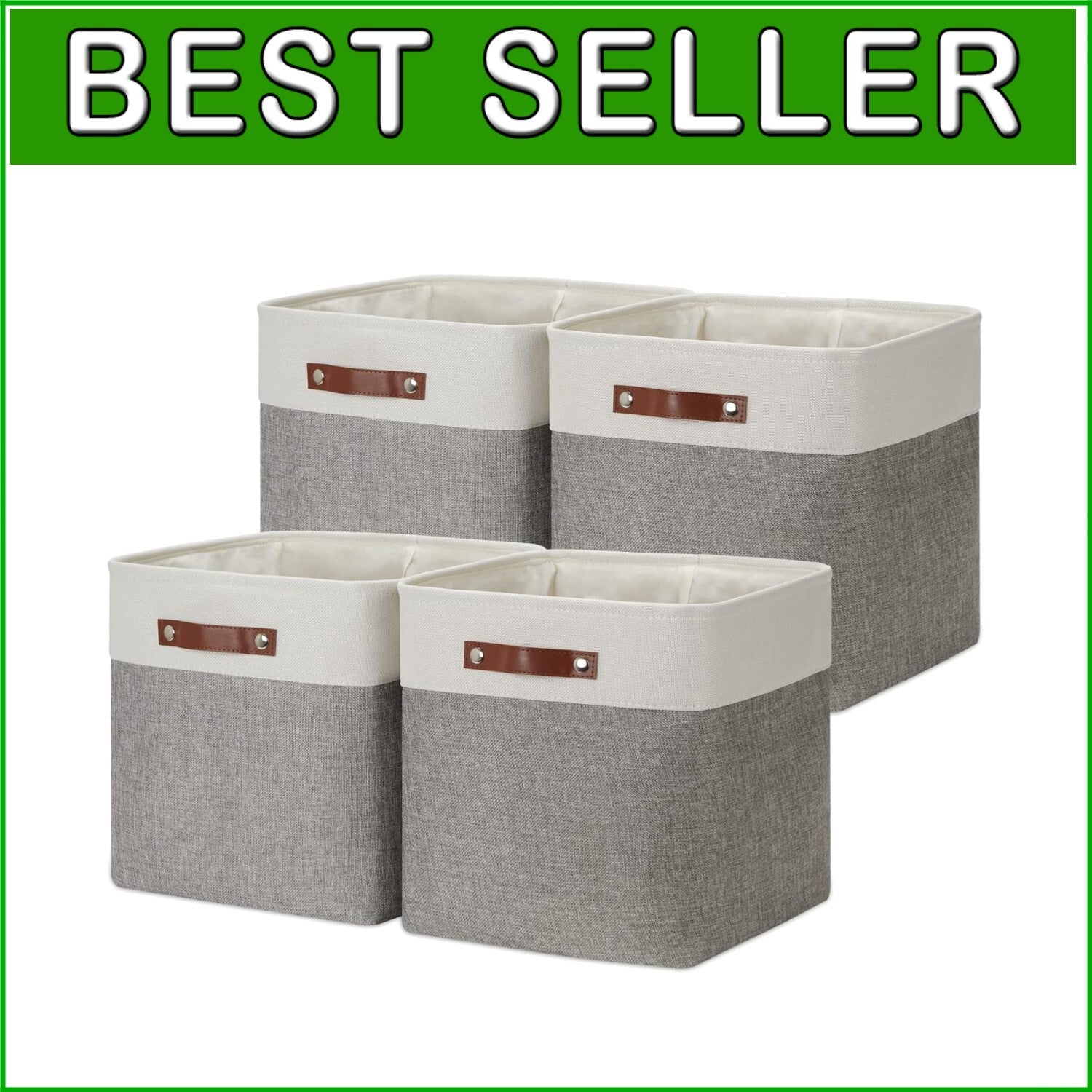 Elegant 13-Inch Foldable Linen Storage Cubes - 4 Pack for Stylish Organization
