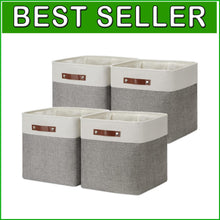 Load image into Gallery viewer, Elegant 13-Inch Foldable Linen Storage Cubes - 4 Pack for Stylish Organization