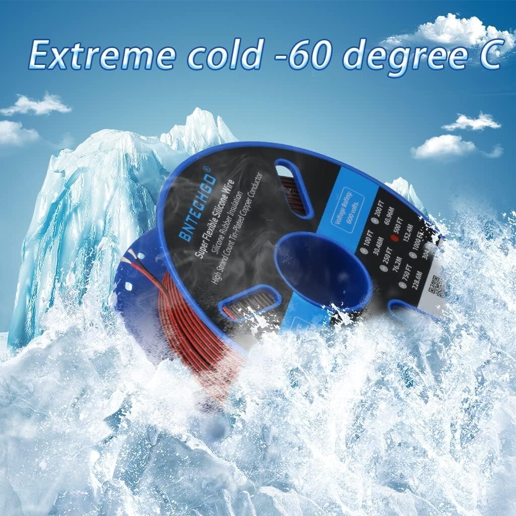 High-Temperature Resistant 22 AWG Silicone Wire 500ft for Various Applications