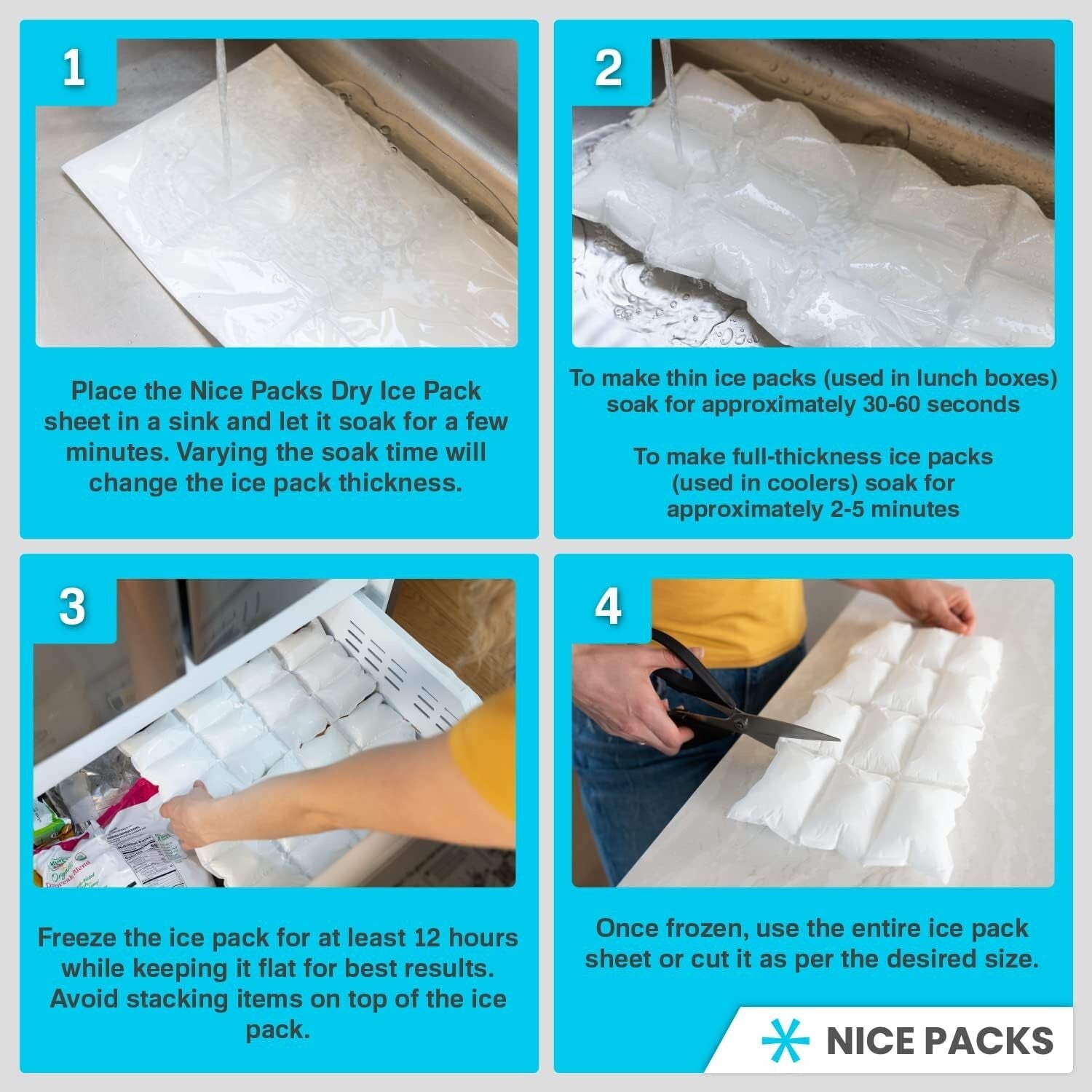 Customizable Freeze Packs: Reusable Dry Ice for Coolers and Shipping Frozen Food