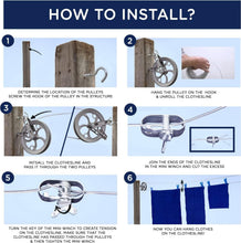 Load image into Gallery viewer, High Capacity 150 Feet Clothesline: Rust-Resistant Steel for Indoor &amp; Outdoor