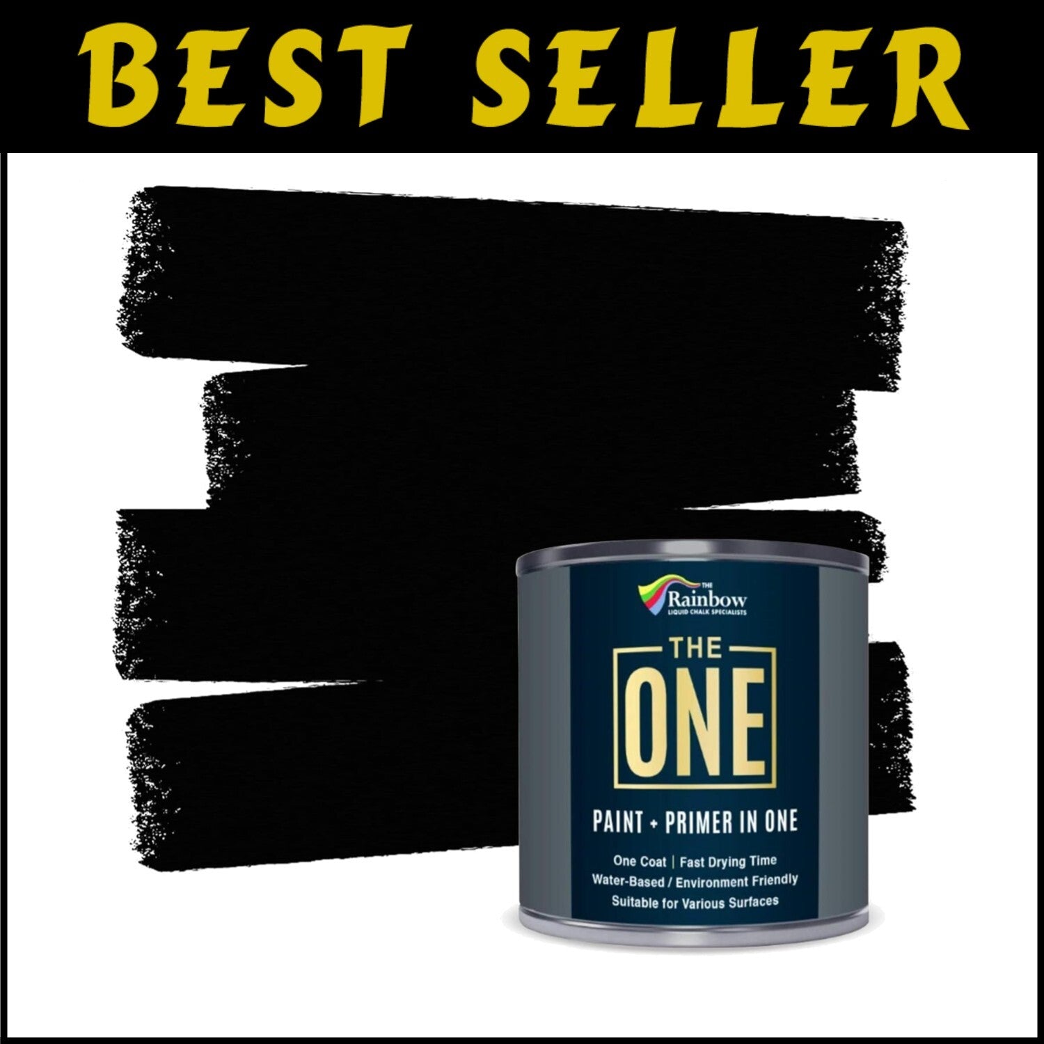 Non-Toxic Matte Black Paint - 1L Durable Formula for Furniture & Interior Use