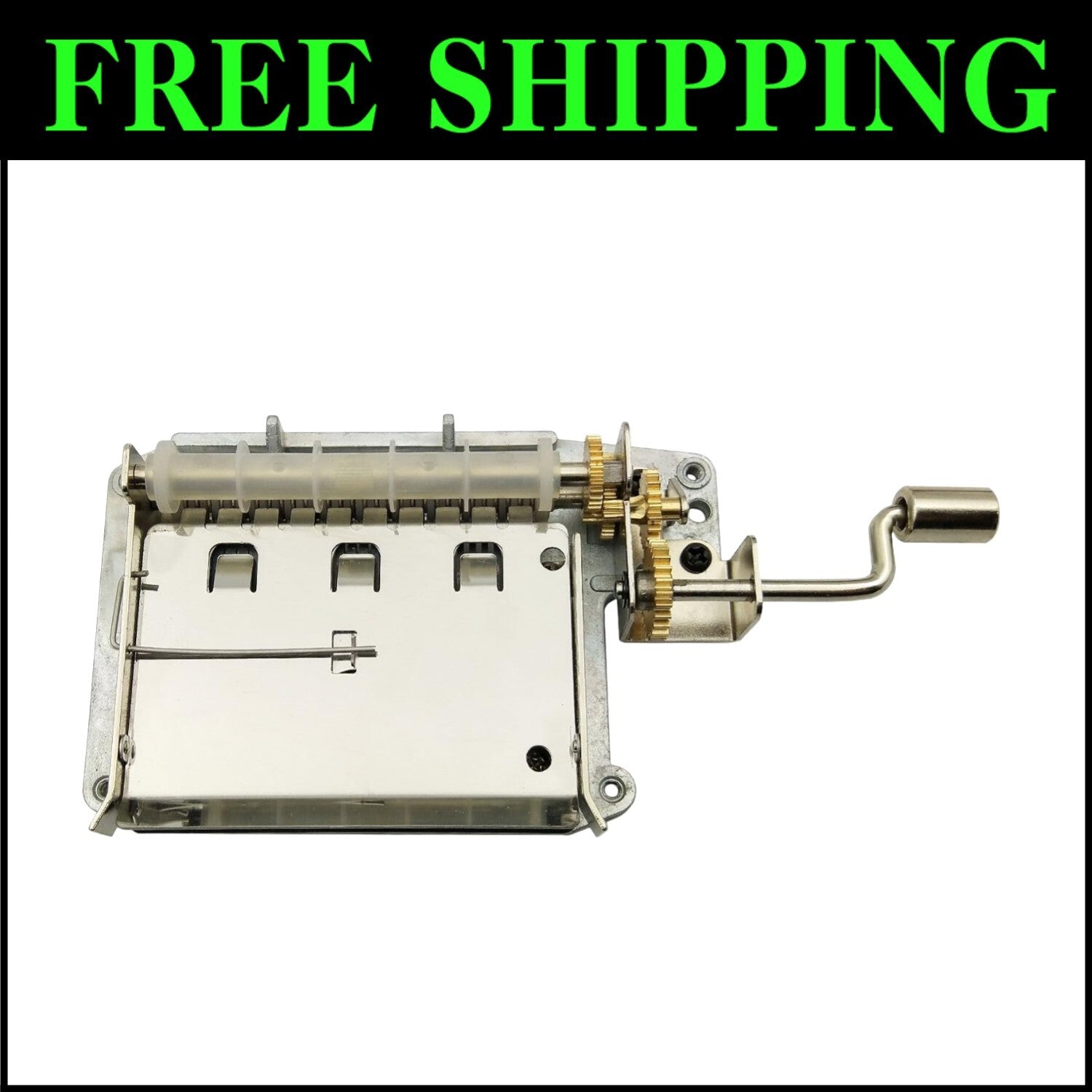 Hand Crank 30 Note Music Box Movement with Copper Gear - Perfect for DIY Lovers