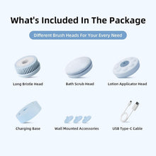 Load image into Gallery viewer, Electric Back Scrubber with Interchangeable Heads - 2 Speed Options for All Skin