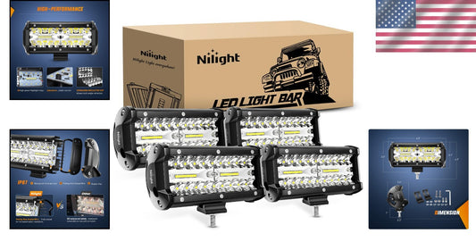 Powerful 120W Waterproof LED Light Pods 4PCS - Ideal for SUVs, Trucks, Boats