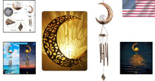 Load image into Gallery viewer, Unique Solar-Powered Moon Wind Chime - Beautiful Outdoor Decor for Any Occasion