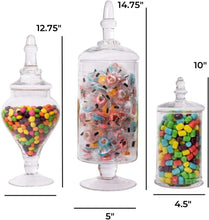 Load image into Gallery viewer, Chic Large Apothecary Jars with Lids - Ideal for Decorative Use &amp; Candy Bars