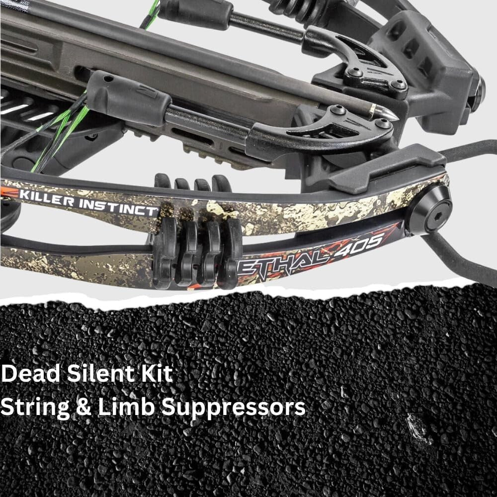 Lethal 405 FPS Crossbow Bundle with Case & 100-Grain Broadheads - Ambidextrous