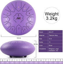 Load image into Gallery viewer, HandPan 12-Inch Steel Tongue Drum with Accessories for Meditation &amp; Healing
