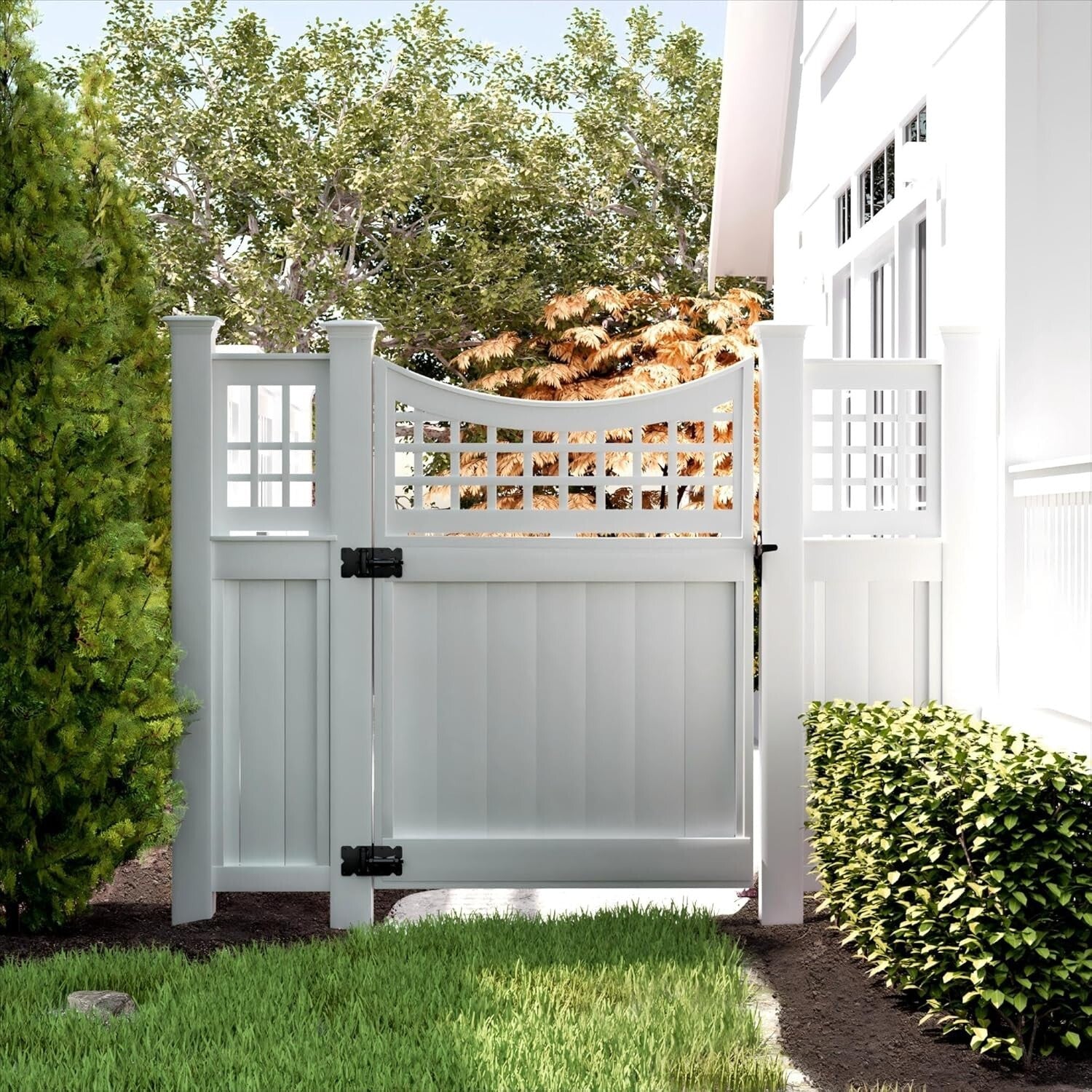 Durable Self-Closing Gate Hardware Kit: Stainless Steel Hinges & Latch Set