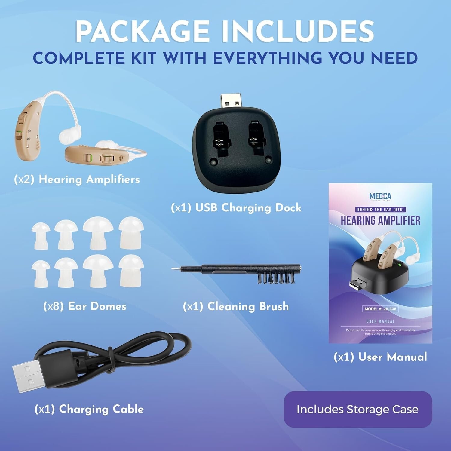 Ultra Clear Hearing Amplifiers with One Touch Control - Invisible & Lightweight