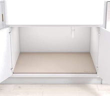 Load image into Gallery viewer, Taupe Under Sink Mat - Silicone Waterproof Tray for Kitchen Cabinets 34.25"x22"