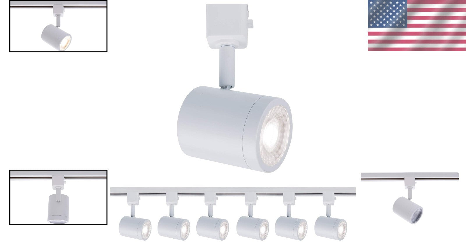 Pack of 6 10W Adjustable LED Track Heads - Warm White Lighting with App Control