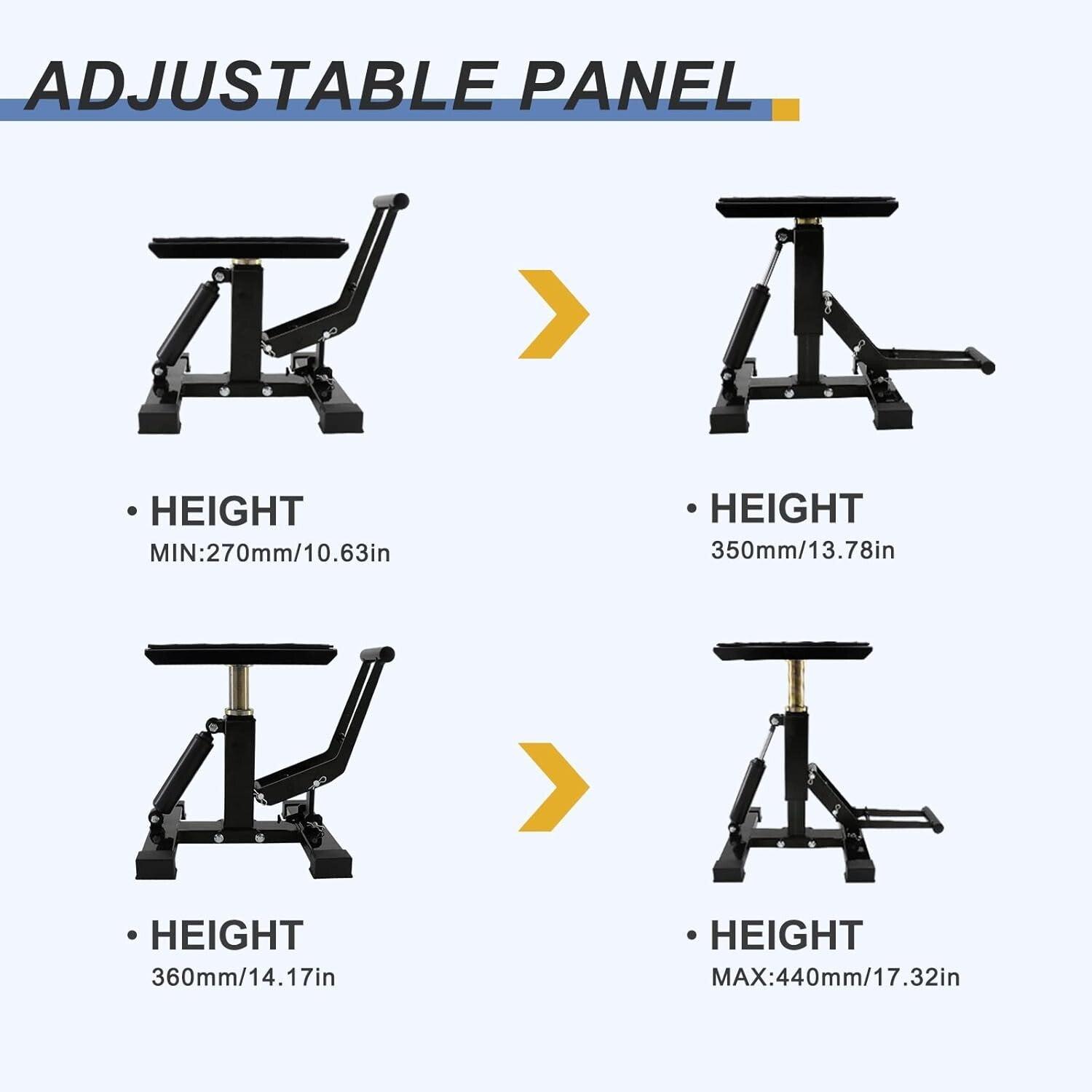Adjustable 1200Lbs Dirt Bike Stand - Lightweight Hydraulic Jack for Easy Use