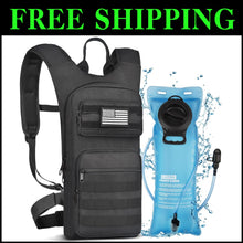 Load image into Gallery viewer, Lightweight Black Hydration Backpack with 3L TPU Bladder for Outdoor Adventures
