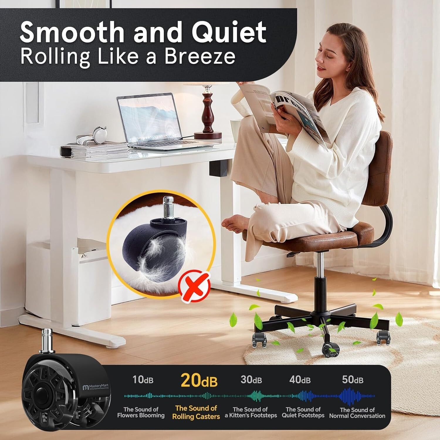 Durable 2.5-Inch Caster Wheels for Office Chairs – Straightforward Install