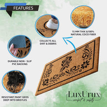 Load image into Gallery viewer, Heavy-Duty Floral Doormat - Eco-Friendly Coco Coir, Water Resistant, 17 x 36
