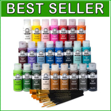Load image into Gallery viewer, Versatile 24-Color Acrylic Paint Set with Brush Bundle - American Made Quality