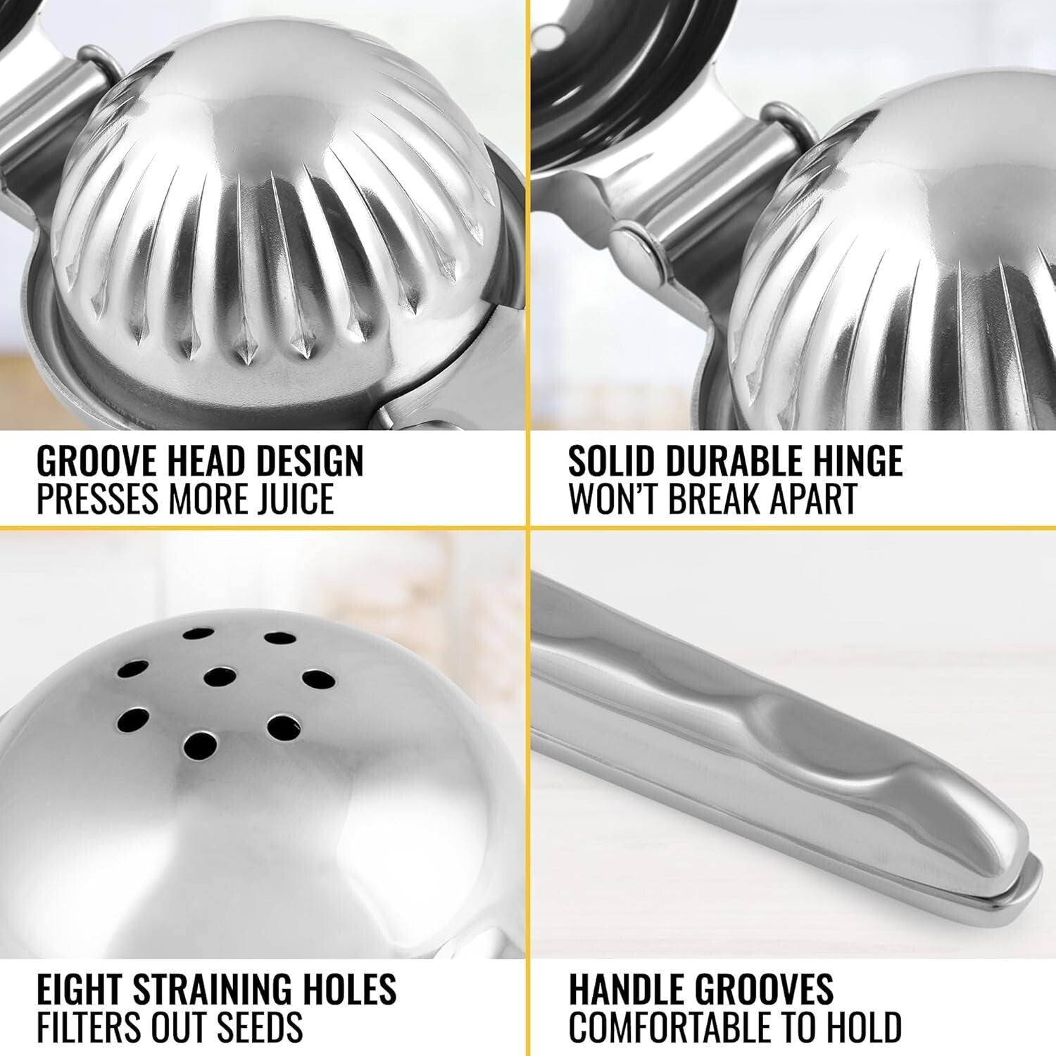 Effortless Heavy Duty Lemon Juicer with Built-In Strainer & Easy Clean Design