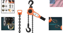 Load image into Gallery viewer, 3/4 Ton Lever Chain Hoist with 10ft G80 Chain - CE Certified Safety Device