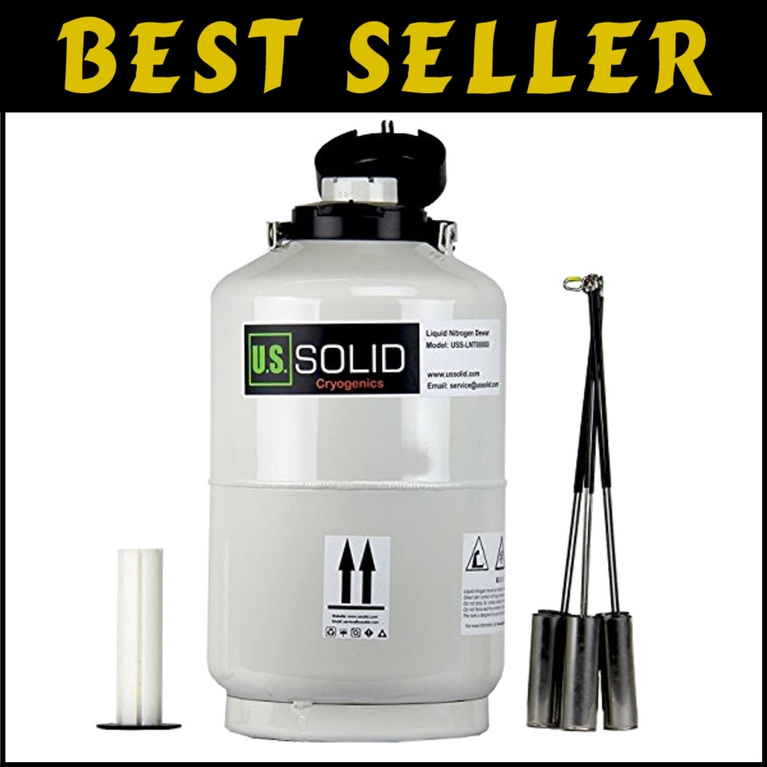 Compact 10L Cryogenic Container Dewar - 6 Canisters Included, Lightweight Design