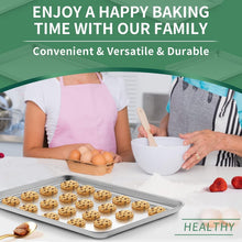 Load image into Gallery viewer, Versatile Baking Sheet Set - 2 Pack Stainless Steel Cookie Pans 20L x 14W