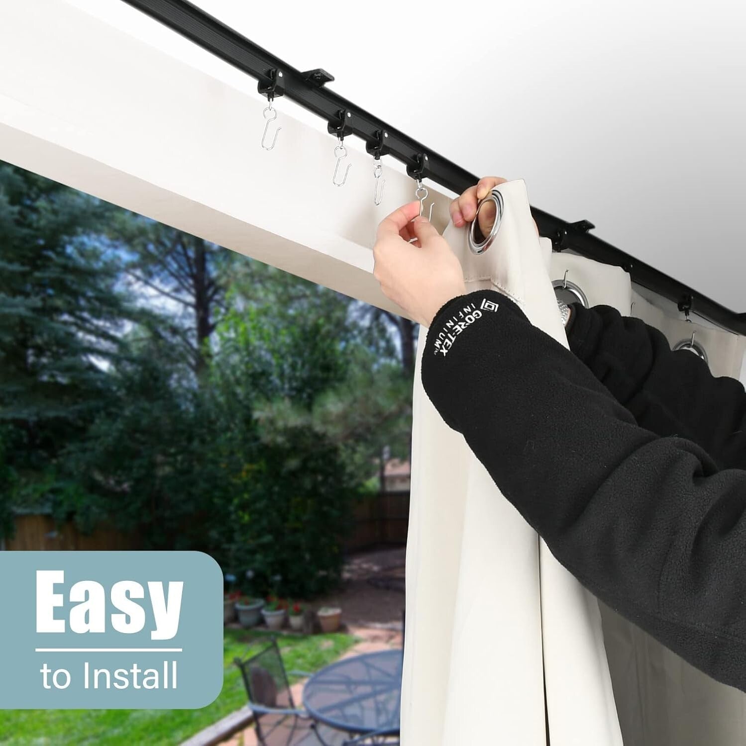 20 ft Heavy-Duty Ceiling Mounted Curtain Track - Versatile & Flexible Design