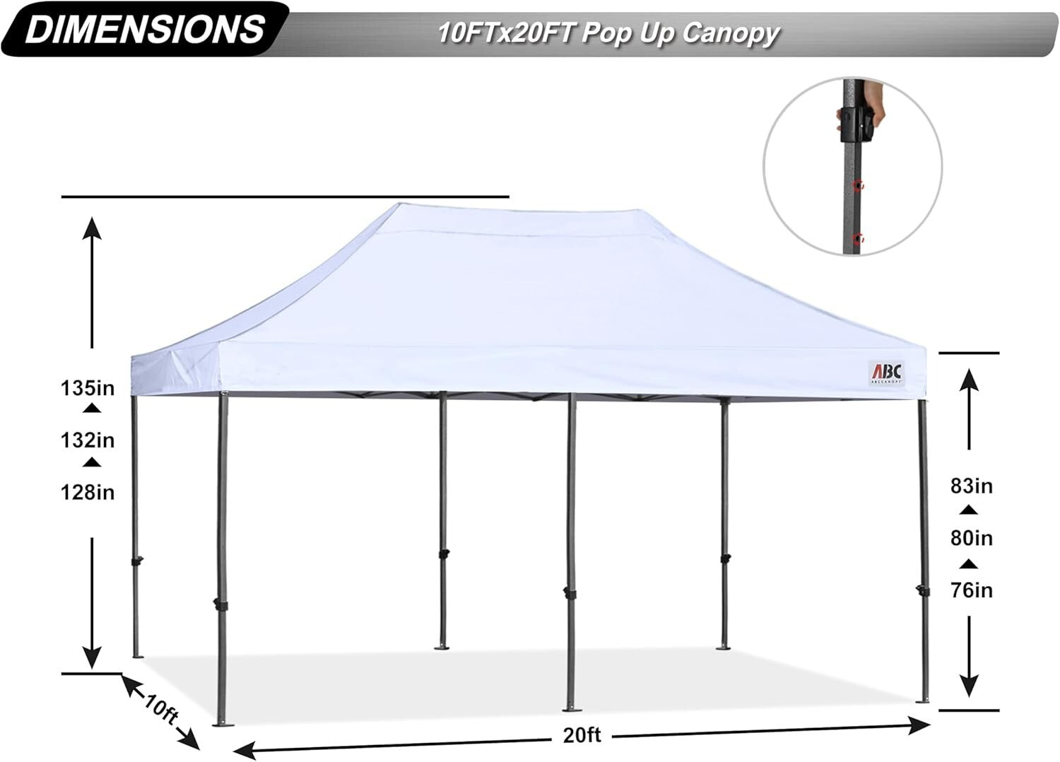 Heavy-Duty 10x20 Canopy Tent with UV Protection - Ideal for Festivals & Parties