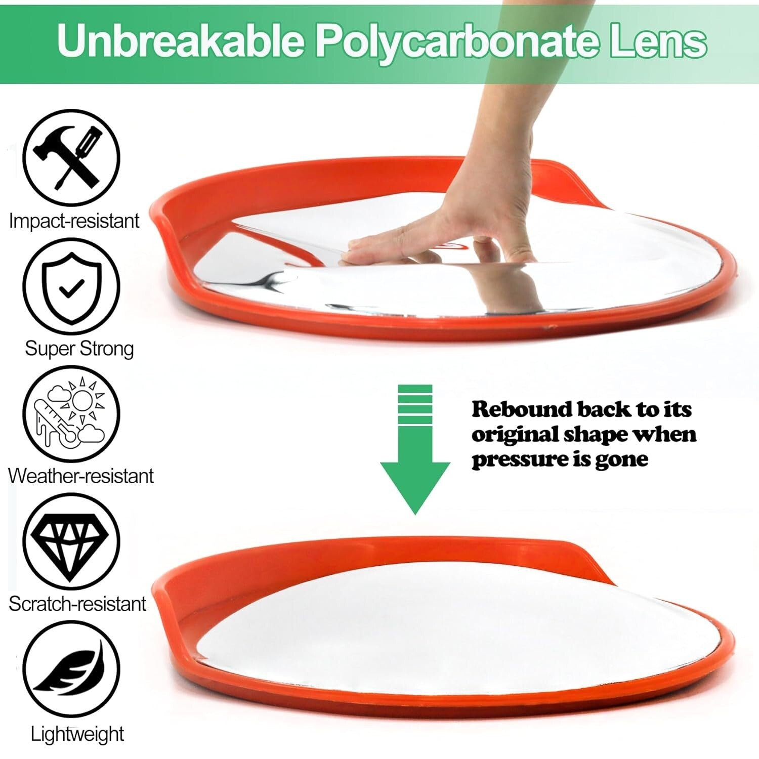 Premium 24" Wide-Angle Safety Mirror with Adjustable Bracket for All Surfaces