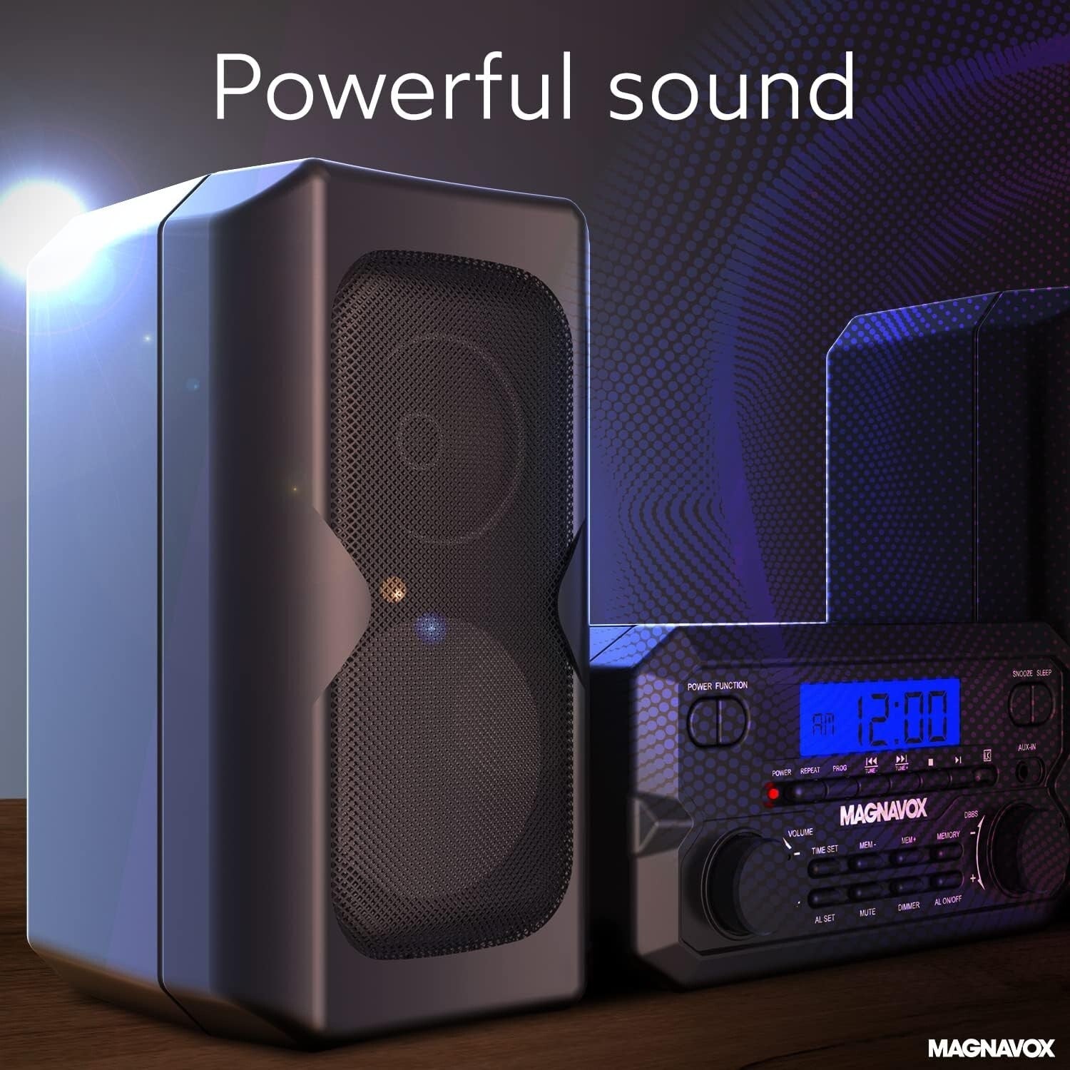 Bluetooth-FM Stereo CD Shelf System with Remote & LCD - Modern Black Design