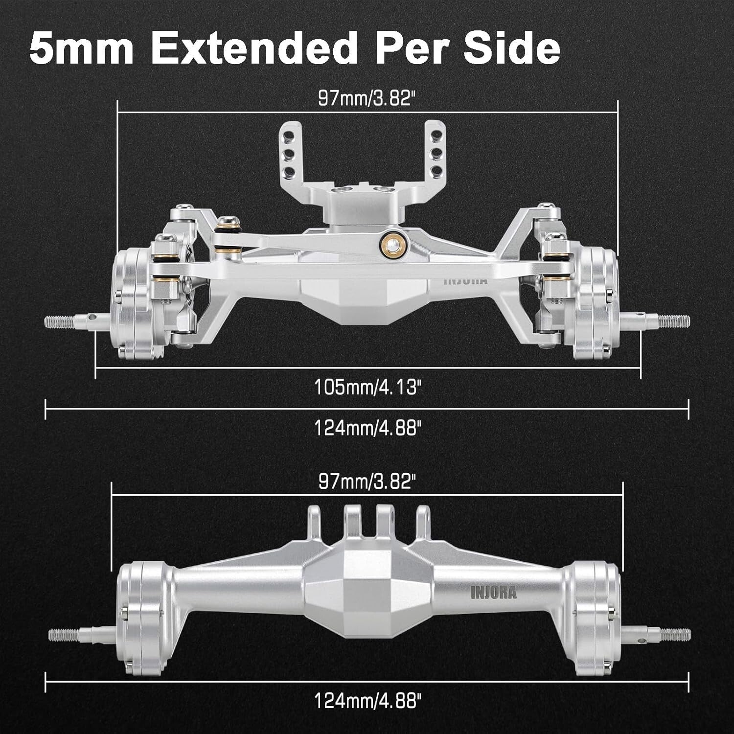 5mm Diamond Portal Axles with Lay Down Servo Mount for 1/18 RC Crawler Upgrade