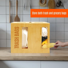 Load image into Gallery viewer, Space-Saving Bamboo Trash Bag Organizer for Kitchen and Garage - Bundle Included