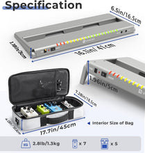 Load image into Gallery viewer, Compact Aluminum Guitar Pedal Board with Built-in Power Supply and Carry Bag