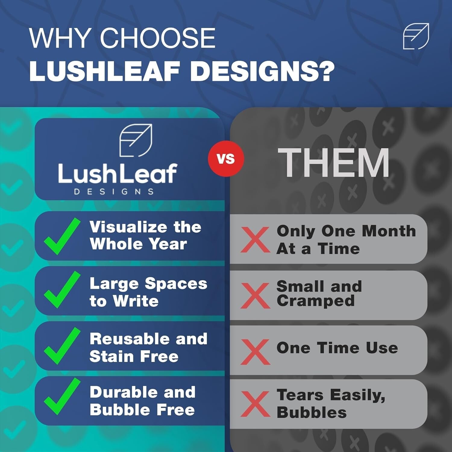 Expansive 2025 Undated Dry Erase Calendar - Ideal for Home, Office & Classroom