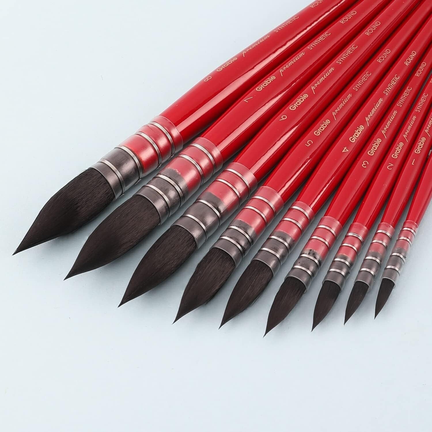 Versatile 9-Piece Mop Paintbrush Set with Synthetic Squirrel Hair - Art Supplies