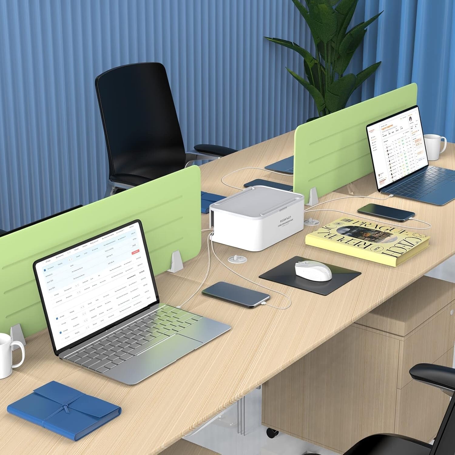 All-in-One Charging Station: 8 Outlets, 3 USB Ports and Cable Management Box