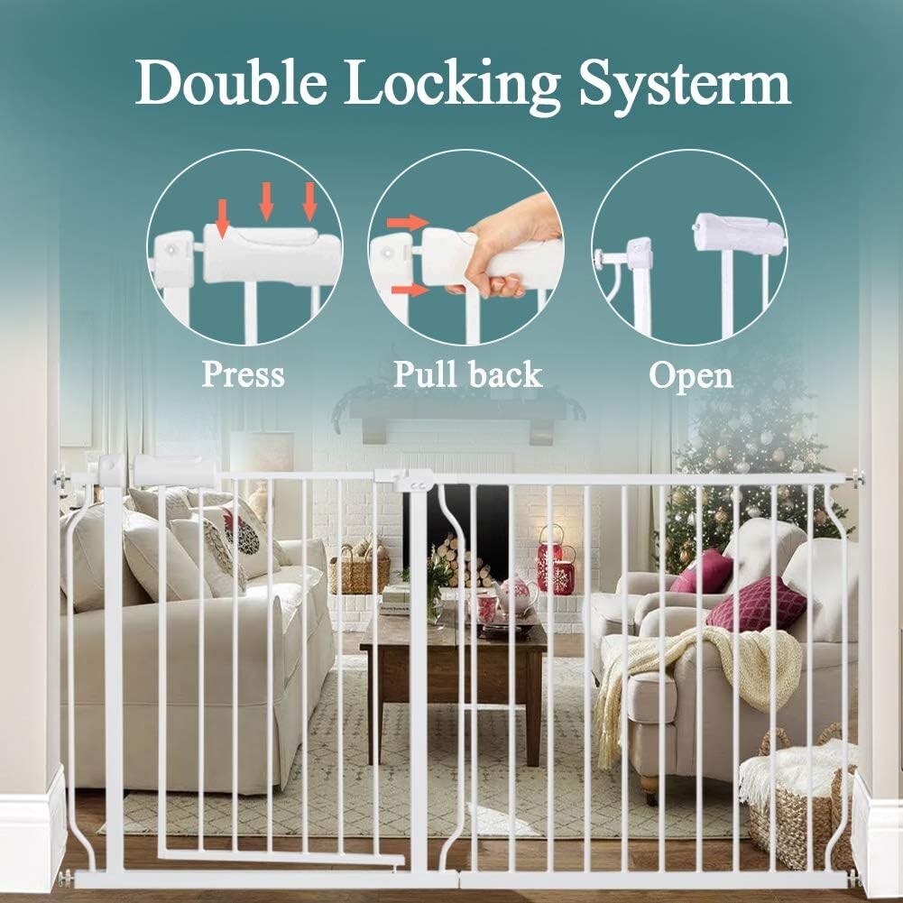 Stylish Pressure Mounted Child & Pet Gate – Fits Wide Openings 24-81 Inches