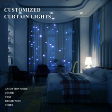 Load image into Gallery viewer, App-Controlled 400 LED Color Changing Curtain Lights - 6.5x6.5ft for All Seasons