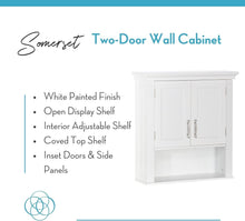 Load image into Gallery viewer, Stylish Wall Mount Storage Cabinet with Open Shelf for Toiletries - White Finish