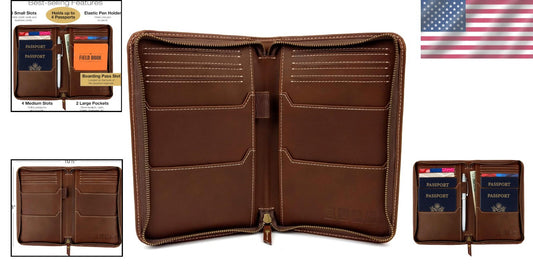 Elegant Black Split Grain Leather Travel Wallet & Passport Holder for Travelers