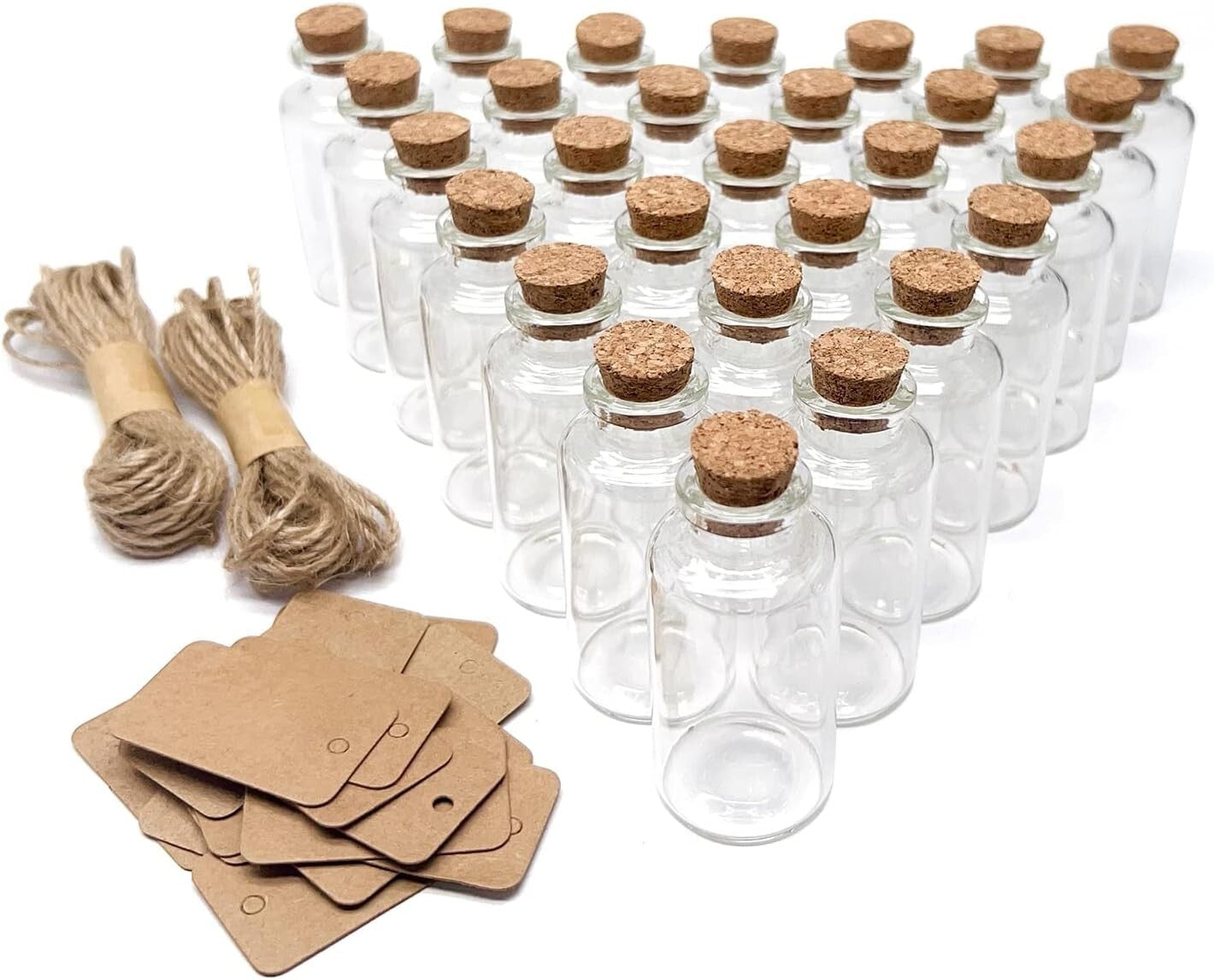160 Mini Glass Bottles 20ml with Leakproof Stoppers - Perfect for Wedding Favors