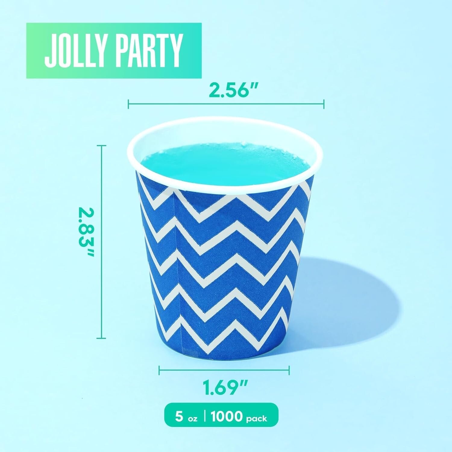 1000 Pack 5oz Eco-Friendly Multicolor Striped Paper Cups for Parties & Travel