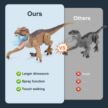 Load image into Gallery viewer, Realistic Walking T-Rex RC Toy - Touch Sensors, Lights, and Spray Feature