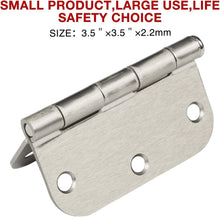 Load image into Gallery viewer, Rounded Satin Nickel 3.5'' Door Hinges - 36 Pack with Screws for Durable Use