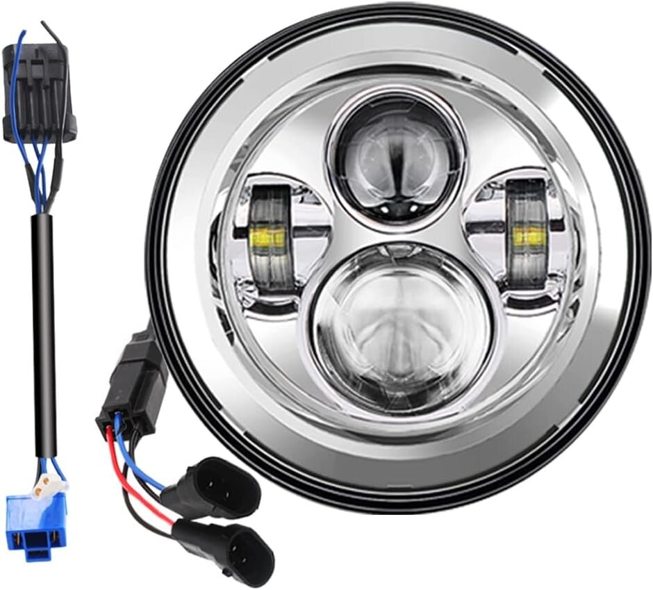 Plug-and-Play 7-Inch Chrome LED Headlight for 2014-2023 Street Glide & Road King