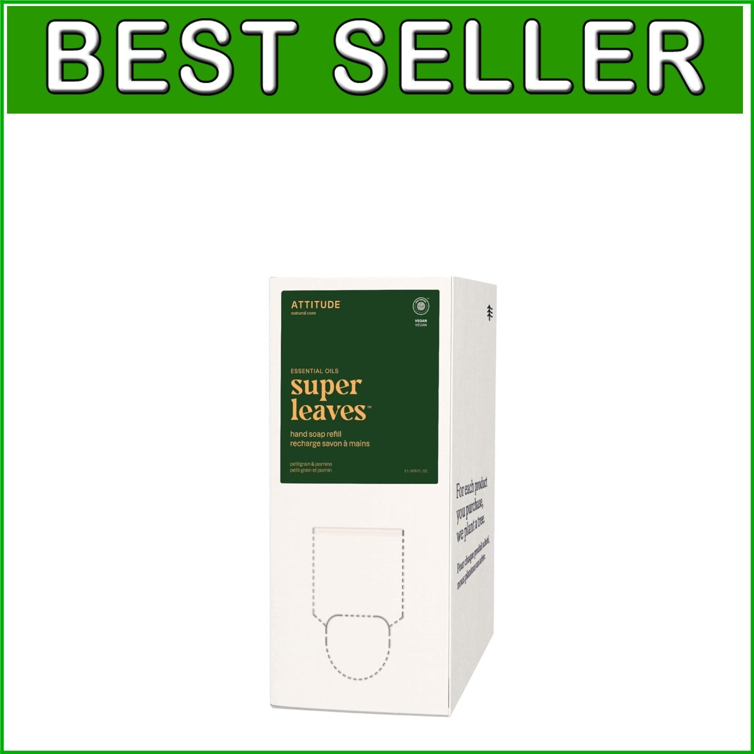 Natural Hand Soap with Petitgrain & Jasmine - 99% Naturally Sourced Ingredients