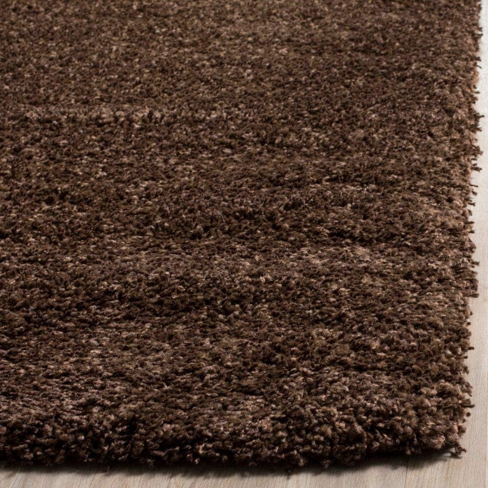 Durable Indoor Brown Shag Rug - 3' x 5' Non-Shedding for Cozy High Traffic Areas