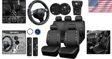 Load image into Gallery viewer, Luxury Bling Rhinestone Seat Covers &amp; Steering Wheel Cover - Universal Fit Set