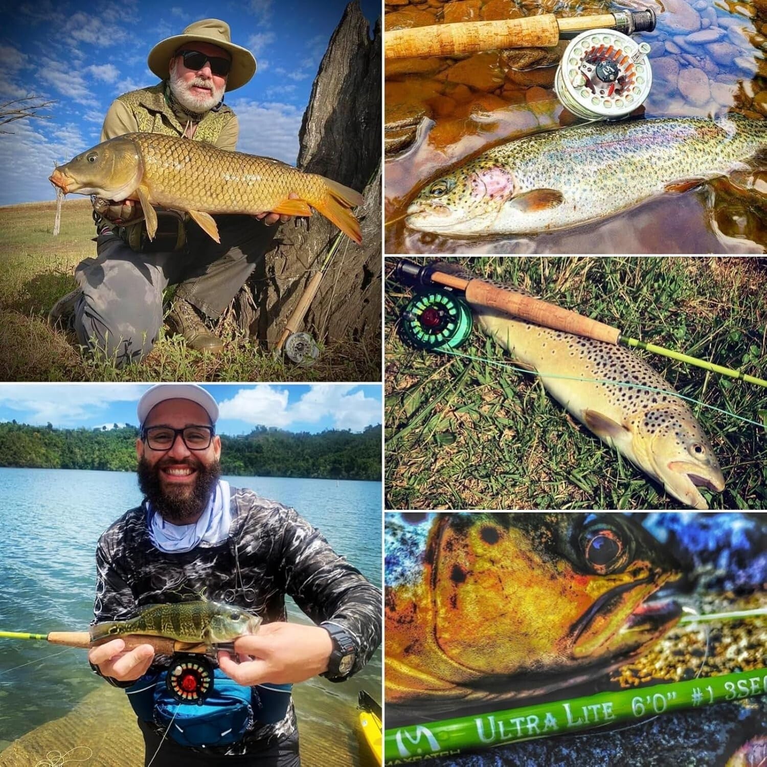 Maxcatch Ultra-Lite 3-Piece Fly Rod for Stream Fishing - 72" Medium-Fast Action