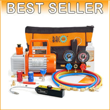 Load image into Gallery viewer, Comprehensive 4 CFM Vacuum Pump with Leak Detector and Pressure Hoses Included